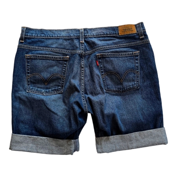 Levi's 515 Mid Rise Blue Denim Cuffed Jean Shorts 16 - Picture 3 of 9